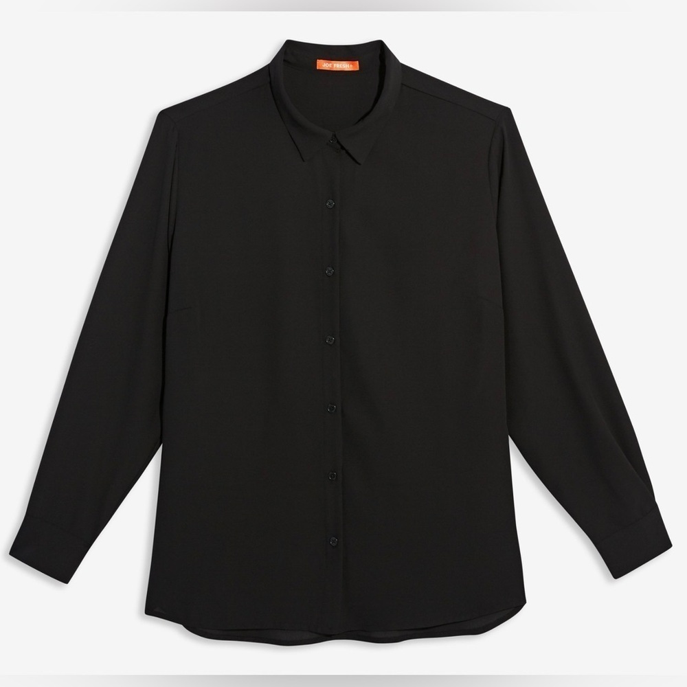 JOE FRESH Black office button up shirt, size small